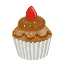 choco Cupcake illust, 초코 컵케이크 일러스트