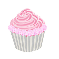 Pink Cupcake illust, 핑크컵케이크 일러스트