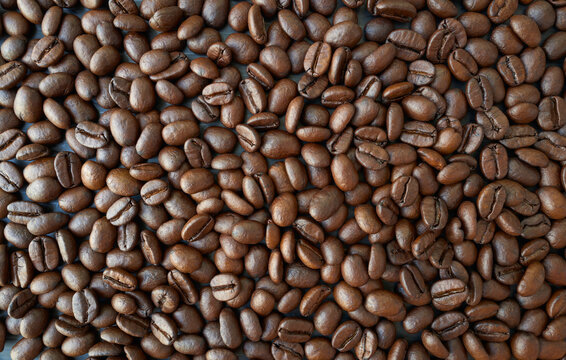 Roasted coffee beans background for beverage commercial ads use