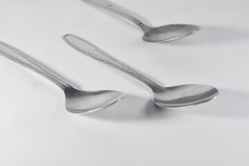 three spoons isolated on white background