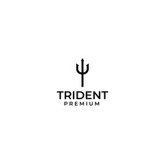 Minimalist trident logo design vector illustration