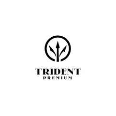 Minimalist trident logo design vector illustration