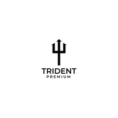 Minimalist trident logo design vector illustration - obrazy, fototapety, plakaty