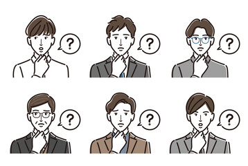 男性　会社員　ビジネスマン　はてな　セット