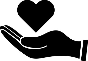 hands of the heart icon, flat design illustration on white background..eps