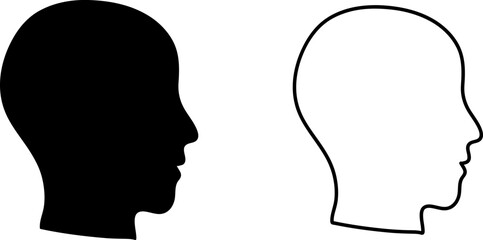 head vector icon, flat design illustration on white background..eps