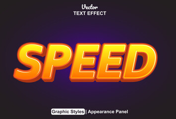 speed text effect with graphic style and editable.