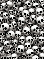 Gothic skulls background. Grungy human skulls. IA technology