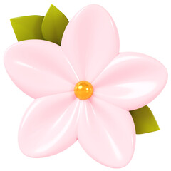 3D render. Pink flower isolated on background