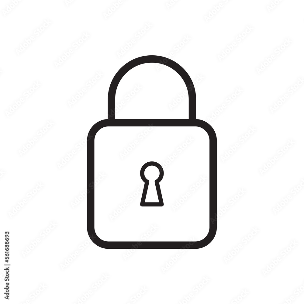Aufkleber weblock and unlock icon in line style isolated on white background. security symbol for website desi
