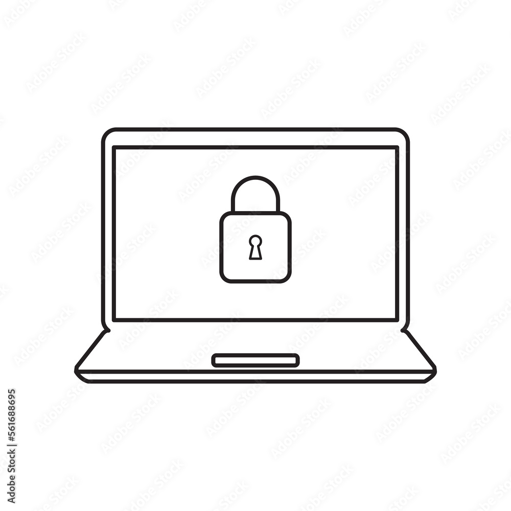 Poster security computer lock icon logo design element