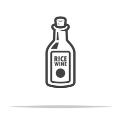 Rice wine sake outline icon transparent vector isolated