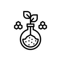 Black line icon for biotechnology