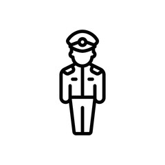 Black line icon for corp soldier