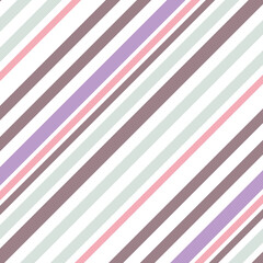 Geometric vector seamless pattern with diagonal stripes in brown, white, and light pink color.