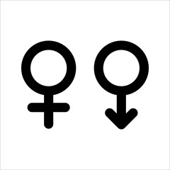 Male and female icon. Gender symbol. vector illustration on white background