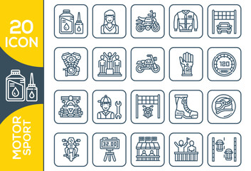 MOTOR SPORT ICON SET DESIGN
