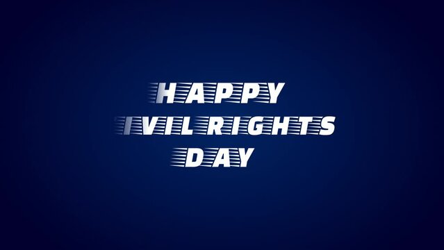 Happy Civil Rights Day animation, with US Jet Plane Blue Background