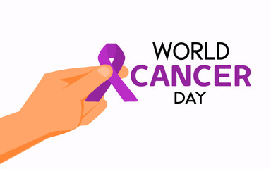 WORLD CANCER DAY CONCEPT AND DESIGN. CELEBRATED ON FEBRUARY 4TH.
