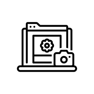 Black line icon for webshots