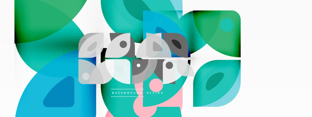 Lines, squares, circles and triangles. Geometric abstract background for wallpaper, banner, background, presentation or landing page