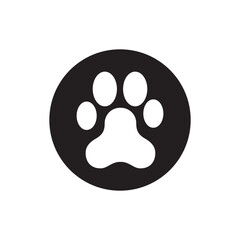 Paw print icon vector logo design template
