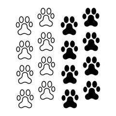Paw print icon vector logo design template