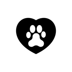 Paw print icon vector logo design template