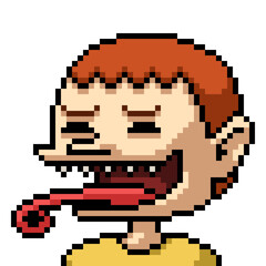 pixel art funny boy liar