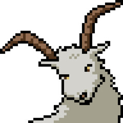 pixel art goat head face