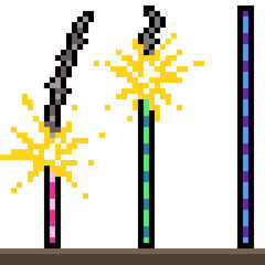 pixel art toy firework spark