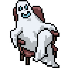 Fototapeta premium pixel art ghost sit chill