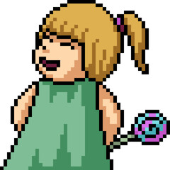 Fototapeta premium pixel art girl hide candy