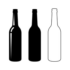 Beer Bottle Icon Vector Illustration Isolated on White Background.