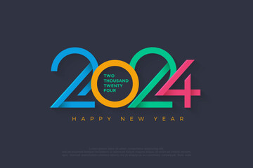 Colorful vector number 2024 design. This design is suitable for magazines, banners and social media post posters.