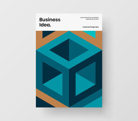 Unique mosaic pattern magazine cover layout. Minimalistic corporate identity A4 vector design concept.