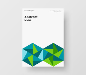 Fototapeta premium Modern geometric tiles corporate cover layout. Minimalistic flyer A4 design vector illustration.
