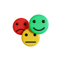 3d illustration of smile emotion feedback
