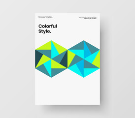 Isolated corporate cover vector design concept. Multicolored geometric shapes handbill layout.