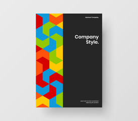 Vivid corporate identity design vector layout. Fresh geometric pattern company cover illustration.