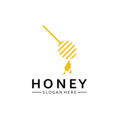 Vector honey logo template. Fresh honey health logo concept.