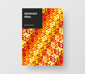 Premium geometric shapes leaflet concept. Unique cover design vector illustration.