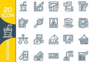 ELECTIONS ICON SET DESIGN
