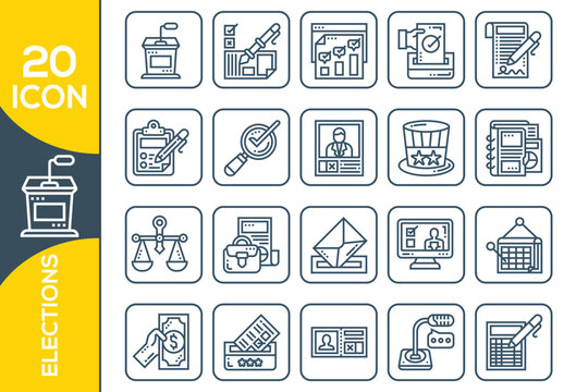 ELECTIONS ICON SET DESIGN