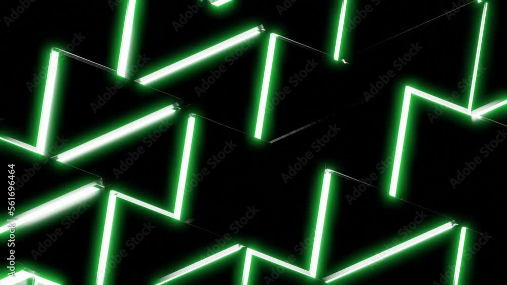 Poster abstract neon triangular shapes on a black background. design. short lines creating pattern with man