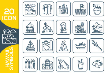 HAWAII SYMBOLS ICON SET DESIGN