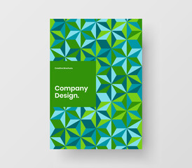 Abstract flyer design vector concept. Isolated mosaic shapes corporate brochure illustration.