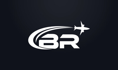 Tour and travel logo design, Airline agency symbol and aviation company monogram vector