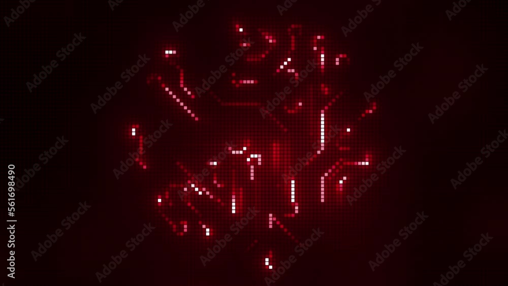 Poster future ai tech machine learning, brain outline circuit board and data flow. motion. concept of artif