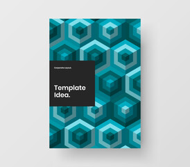 Bright geometric shapes flyer concept. Creative booklet vector design template.